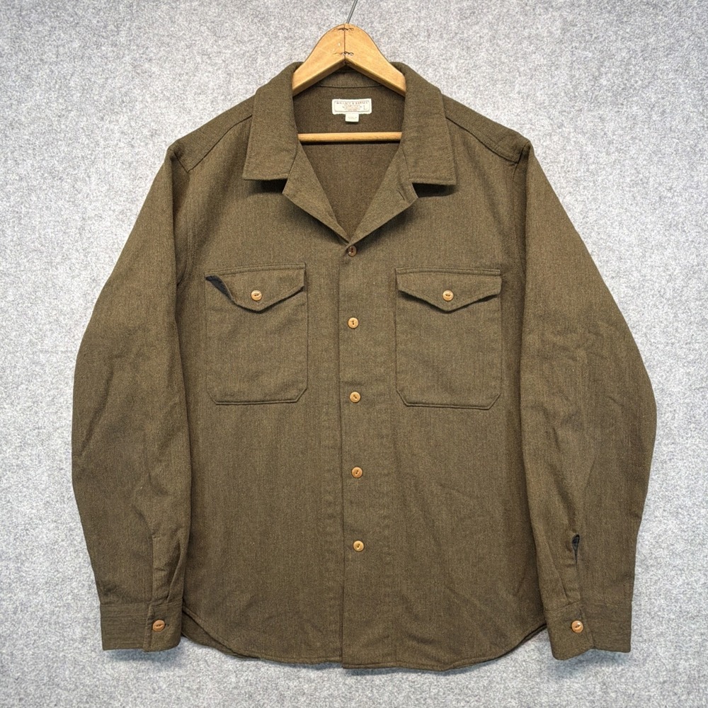 Wallace & Barnes Wool CPO‎ Shirt Jacket Mens Large Army Green Military HBT